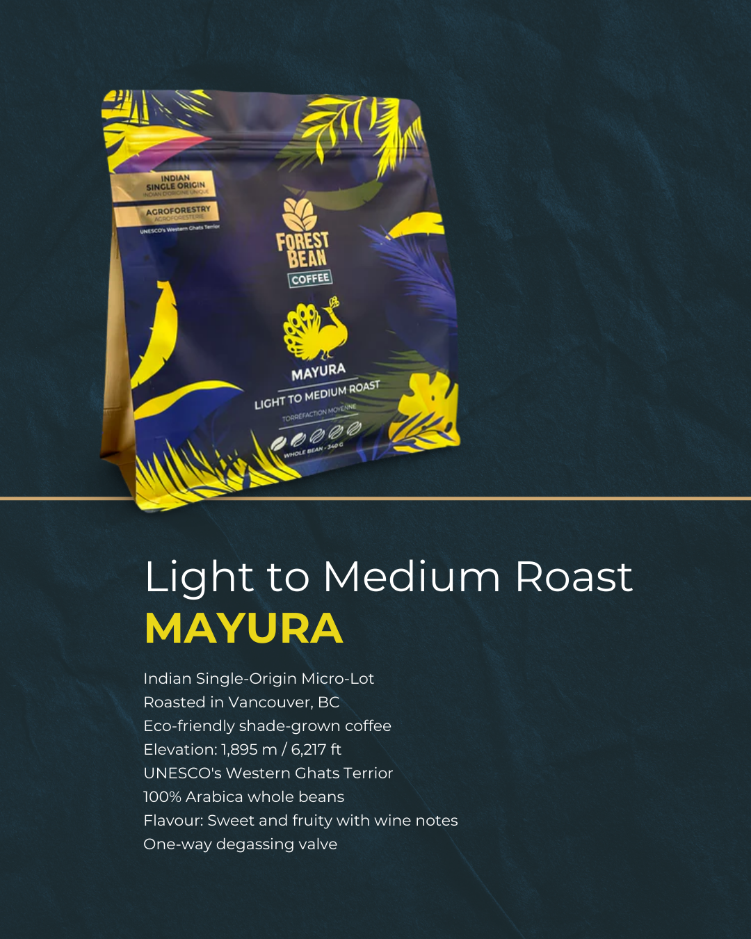 MAYURA: Light to Medium Roast - 340g.